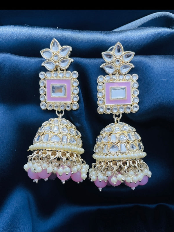 Statement Wedding Jhumkas Pink