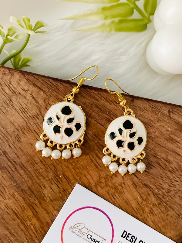 Laakh White Lotus Bloom Earrings