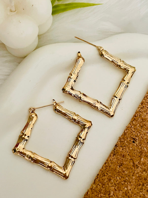 Bamboo Square Hoops