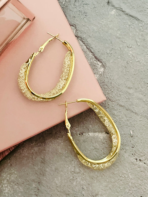 Mesh Gold Hoops