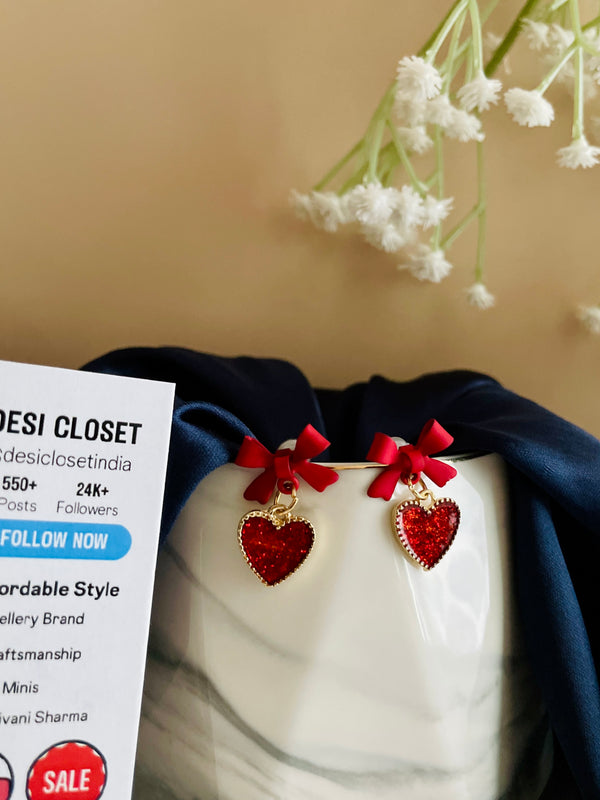 Red Sparkling Heart Drops