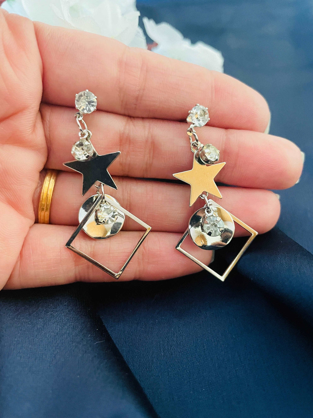 Korean Style Star Drop Earrings – Desi Closet