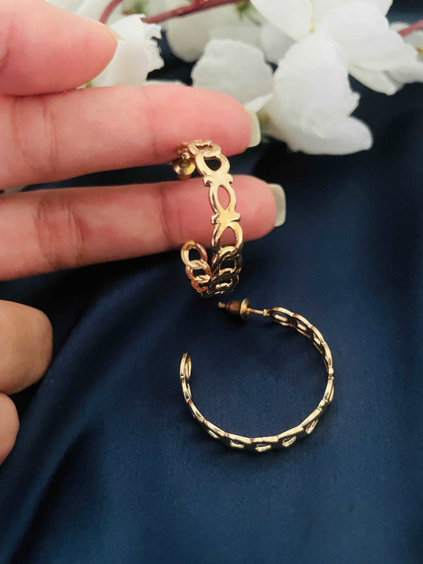 Hollow Bubble Hoops Medium - Desi Closet