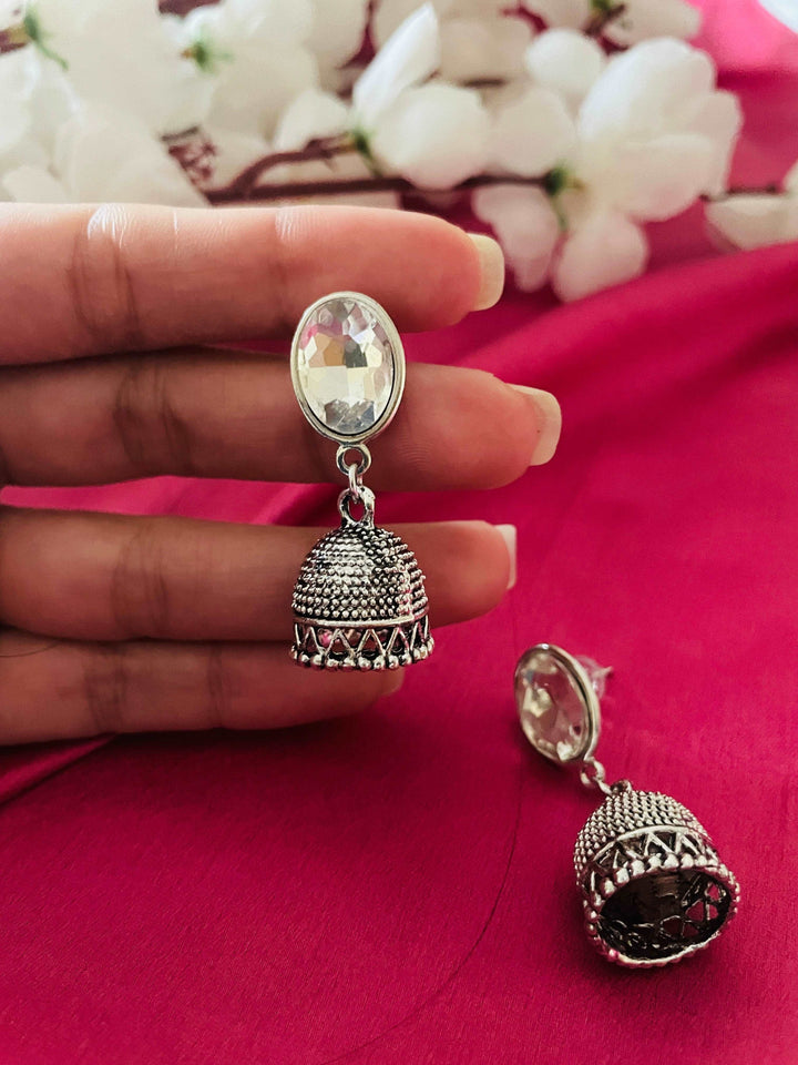 Crystal Jhumkis 1 - Desi Closet