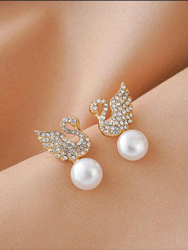 Swan Charm Studs