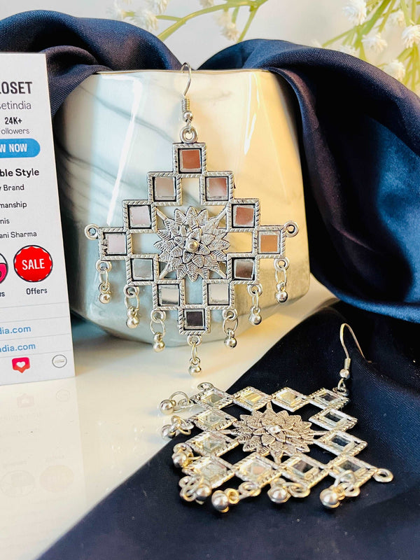 Afghani Mirror Square Danglers