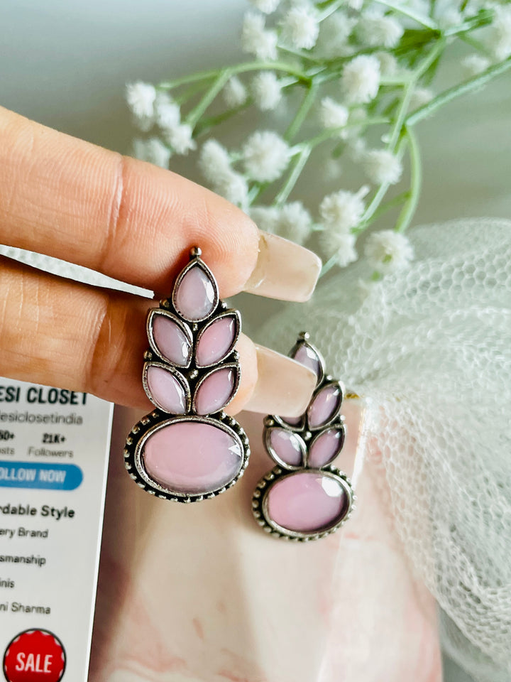 Stone Branch Stud - Pink - Desi Closet