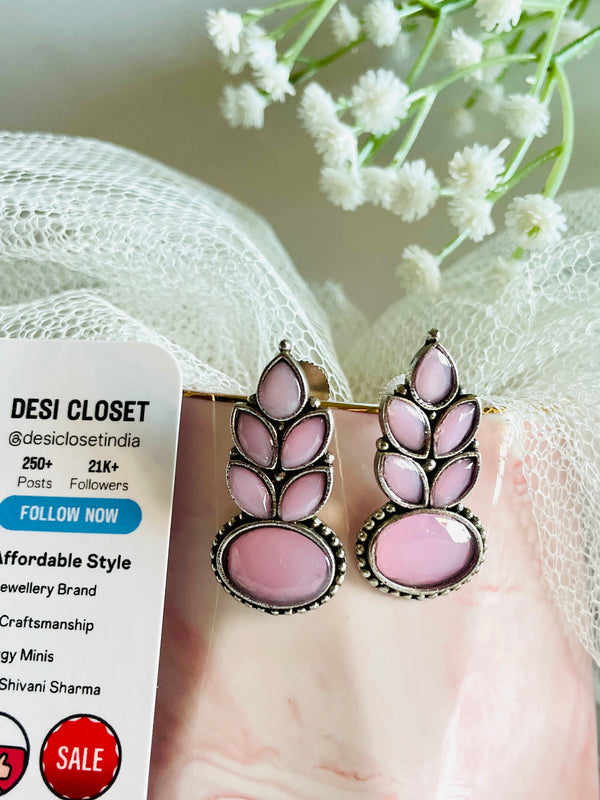 Stone Branch Stud - Pink - Desi Closet