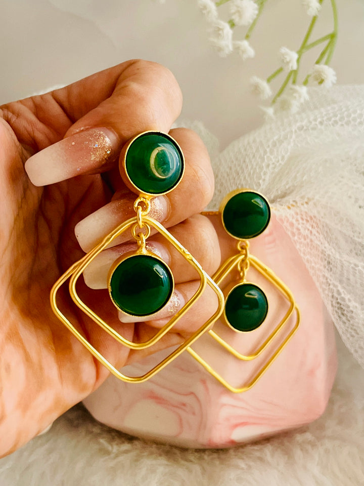 Green Stone Dual Pendulums - Desi Closet