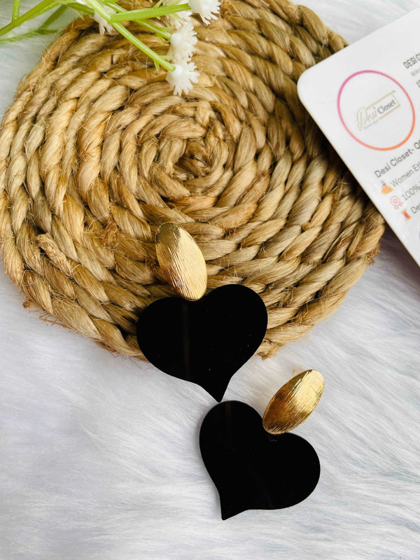 Acrylic Black Hearts - Desi Closet