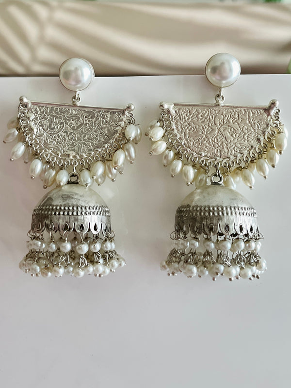 Silver Lookalike Premium Jhumki - Desi Closet