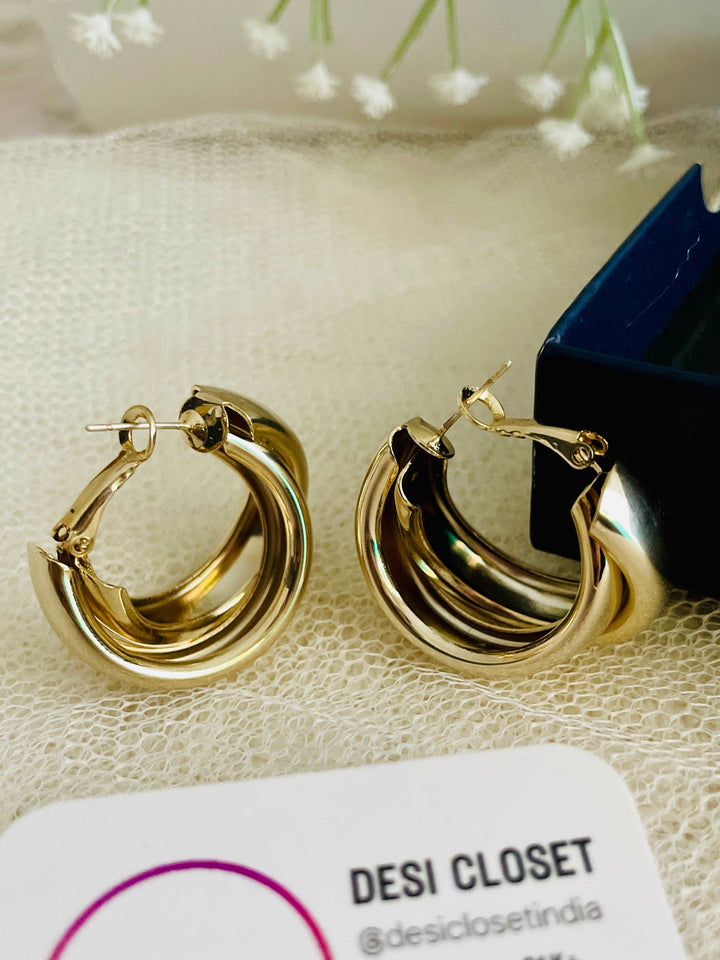 2 Layer Insta Golden Hoops