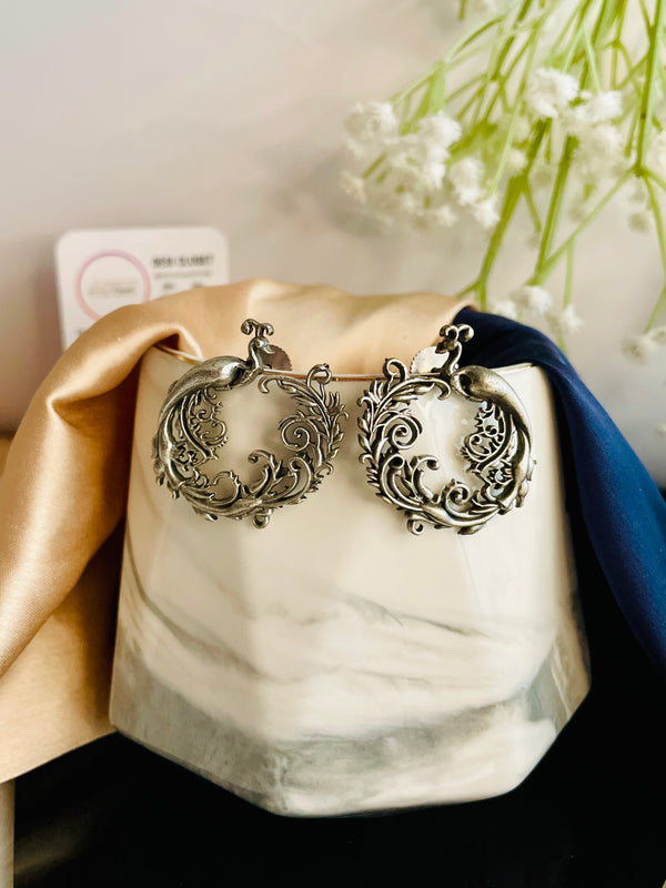 Premium Oxidised Karmic Mor Circle - Desi Closet