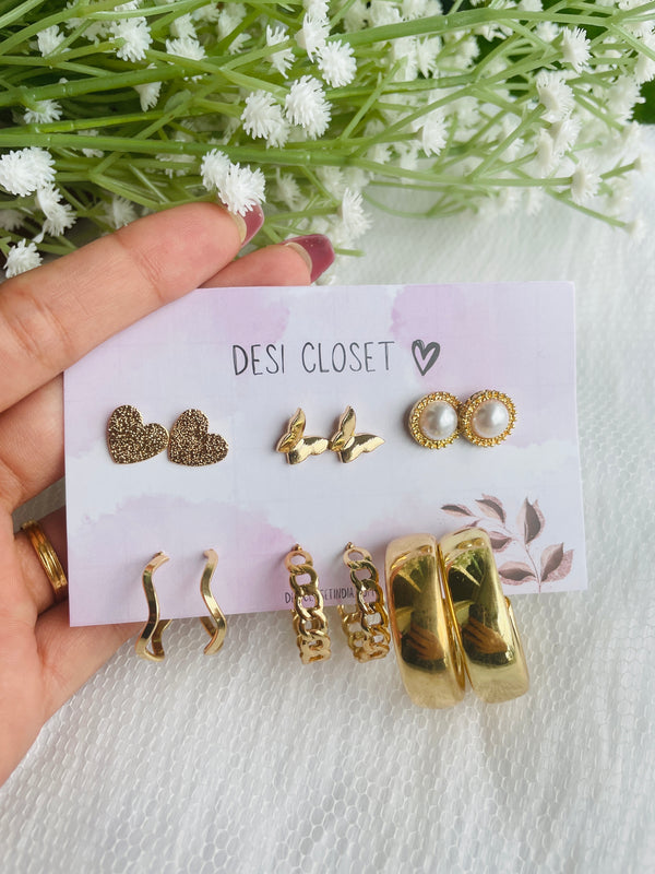 Multi 6 Earrings Card 4 - Desi Closet