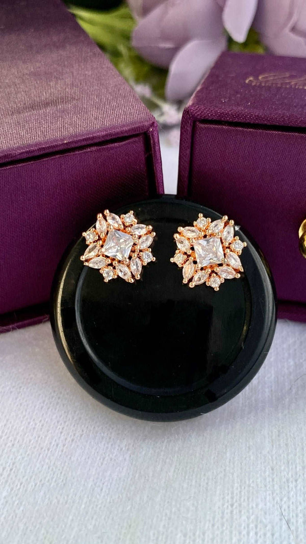 AD Rose Gold Studs - Desi Closet