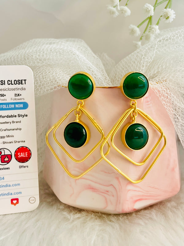 Green Stone Dual Pendulums - Desi Closet