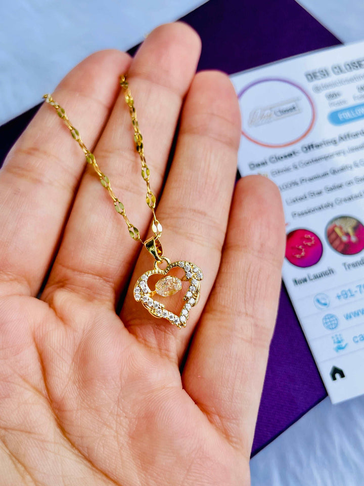 Dancing Diamond Heart Chain – Desi Closet