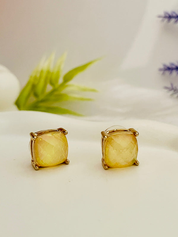 Pale Yellow Marble Studs