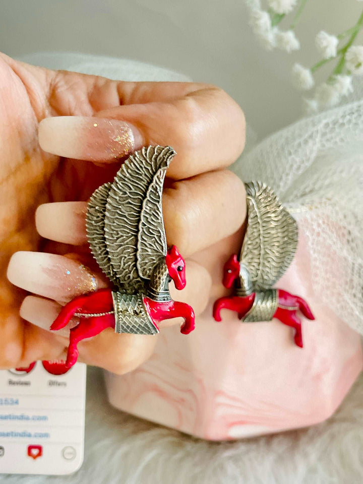 Famous Mona Singh’s Flying Horse Earrings - Desi Closet
