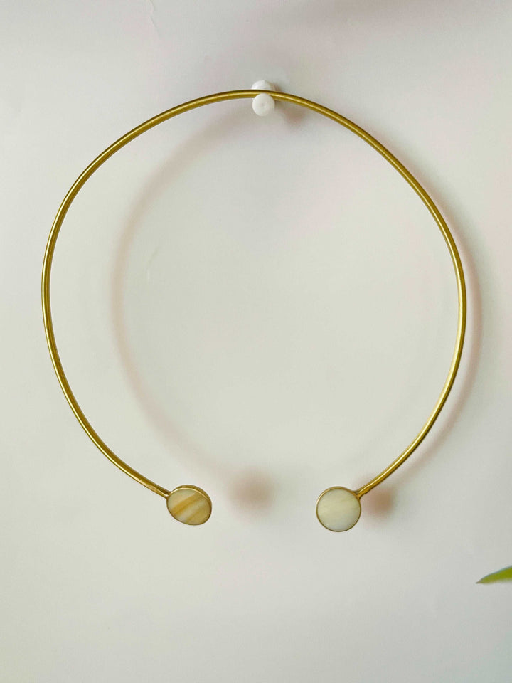 Brass Diva 2 Stone Front Open Choker