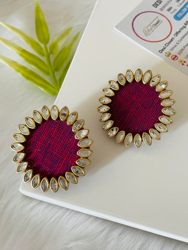 Real Fabric Pink Studs