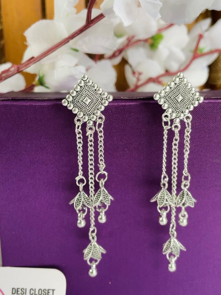Oxidised 3 Hang Danglers - Desi Closet