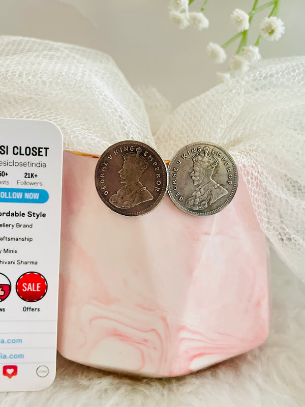 Victoria Coin Studs - Desi Closet