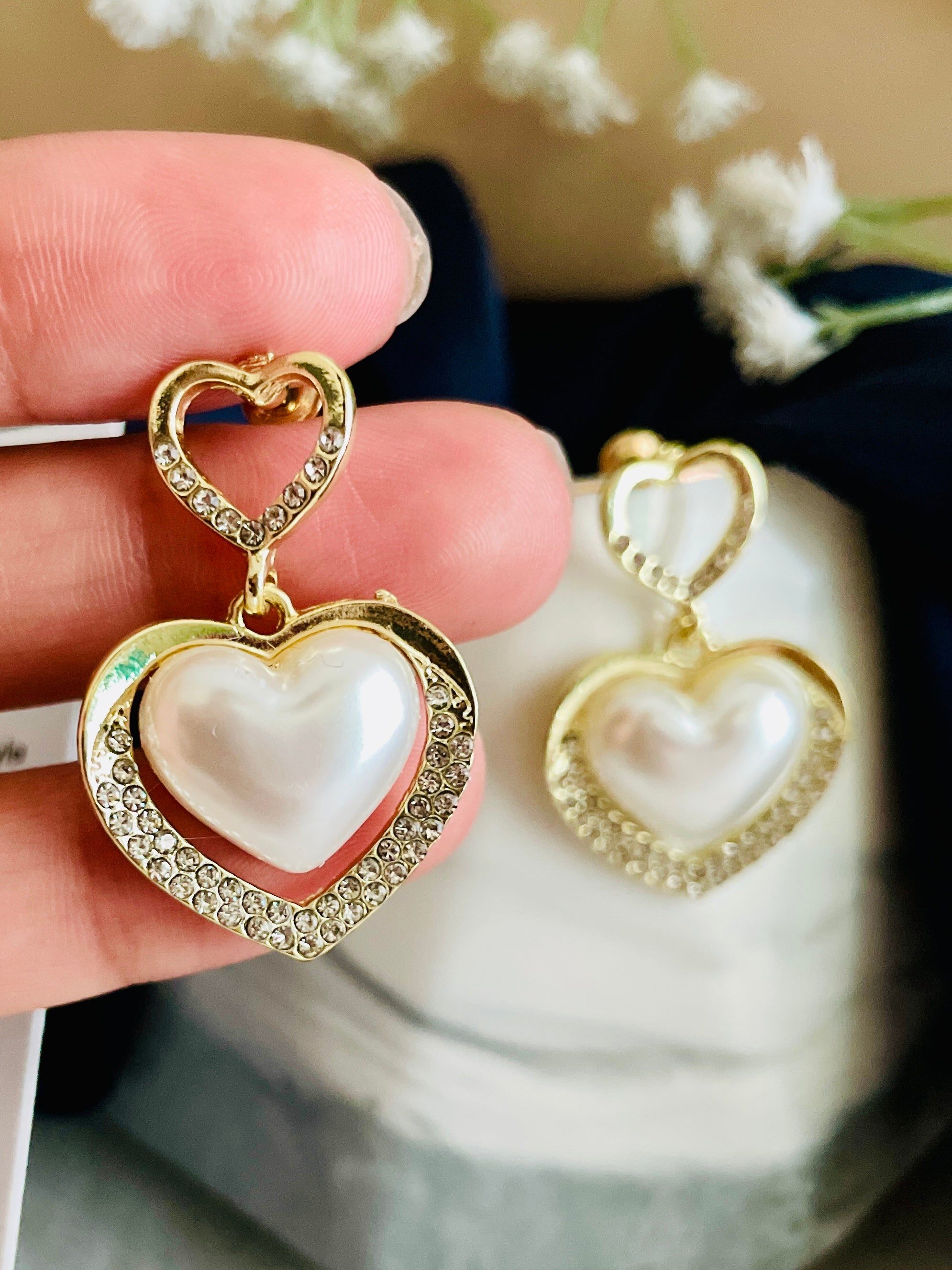 Heart Pearl Destiny Earrings