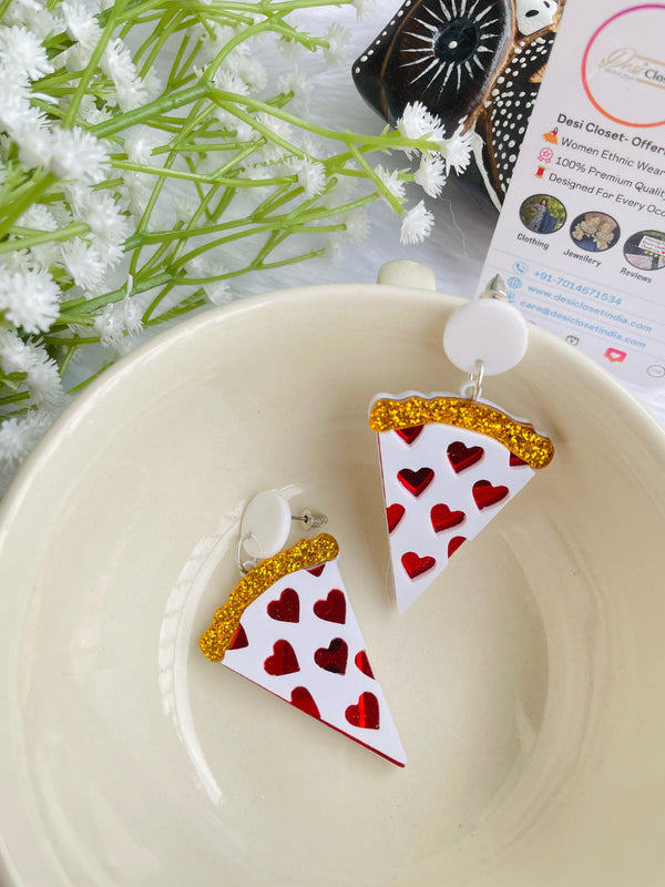 Acrylic Pizza Earrings - Desi Closet