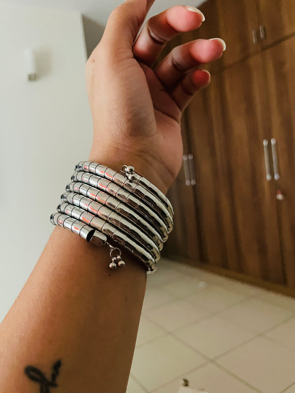 Adjustable Beatrice Spiral Bracelet - Silver