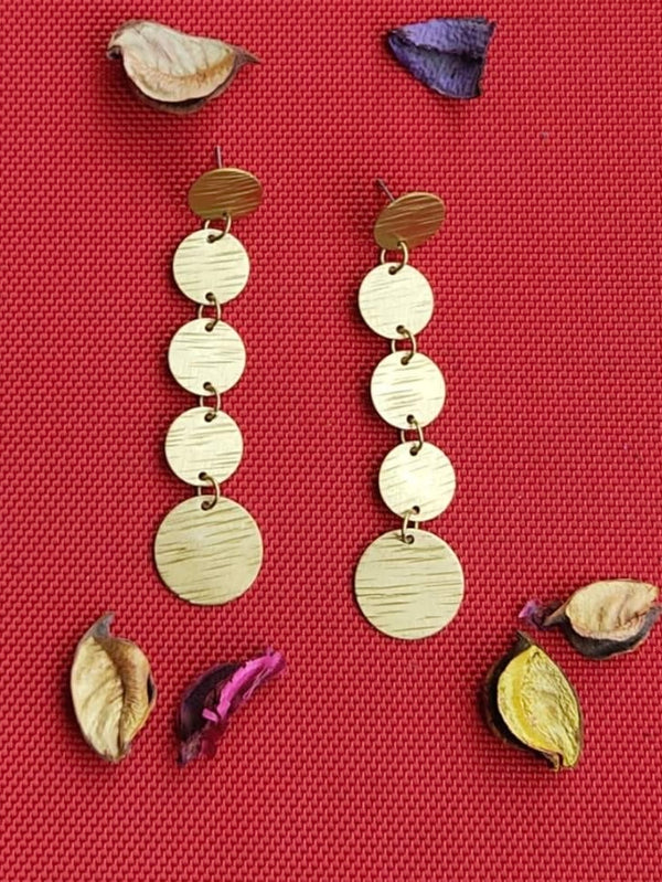 Coins Drop Brass Weightless Earrings