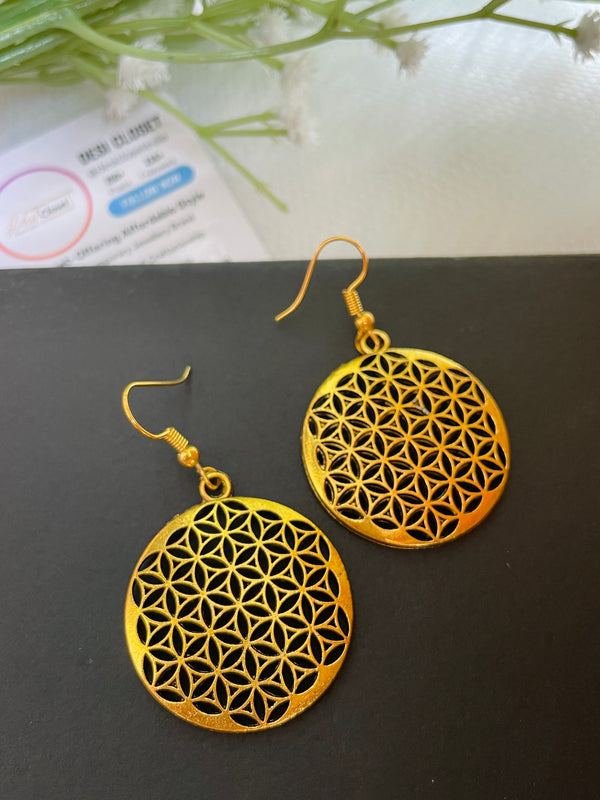 Gold Perforated Circles - Desi Closet