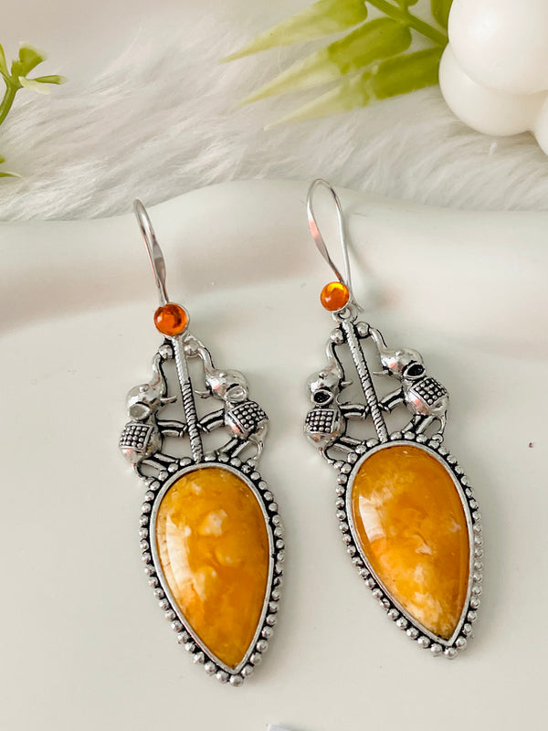 Elephant Orange Stone Vintage Drops