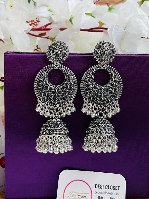 Sarah Round Chand Jhumki Long - Desi Closet