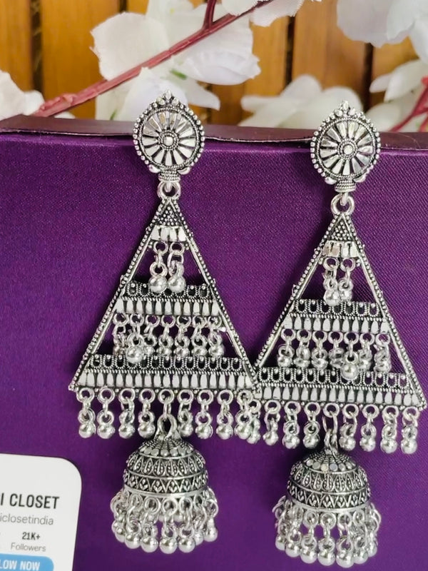 Oxidised Tree Jhumkis - Desi Closet