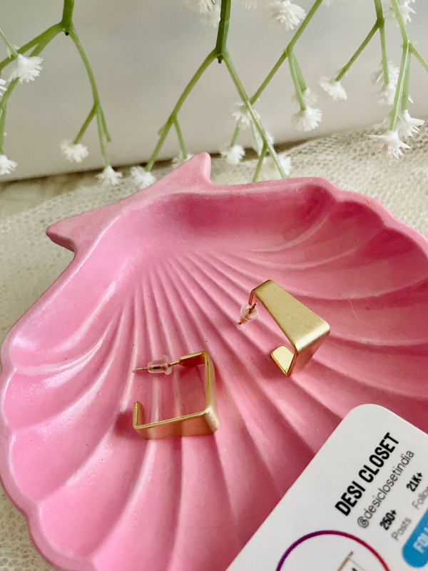 Small Square Matte Open Hoops