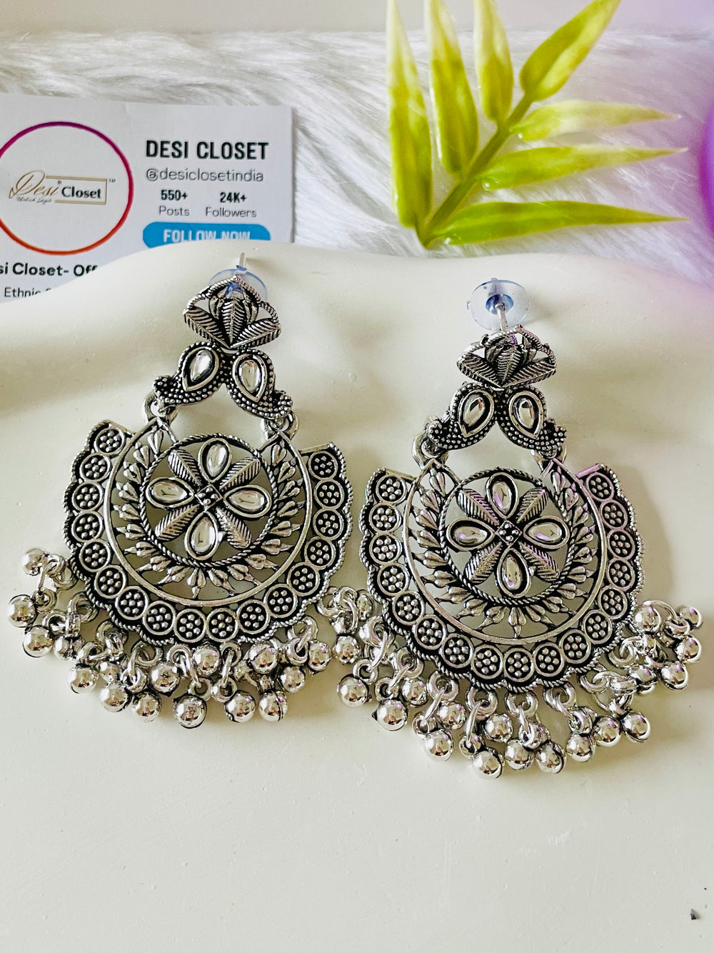 Big Sword Oxidised Earrings – Desi Closet
