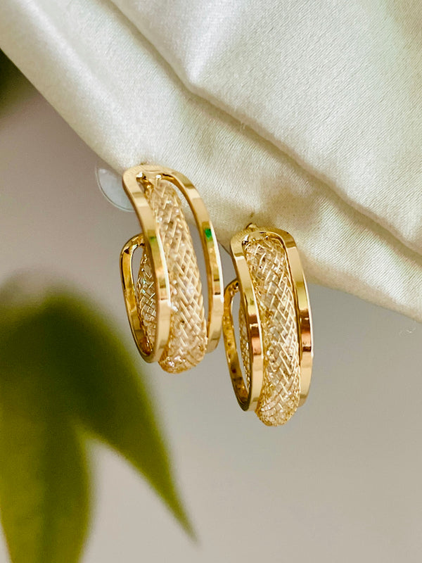 Net Interval Gold Hoops