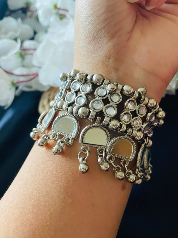 Mirror Latkans on Adjustable Kada