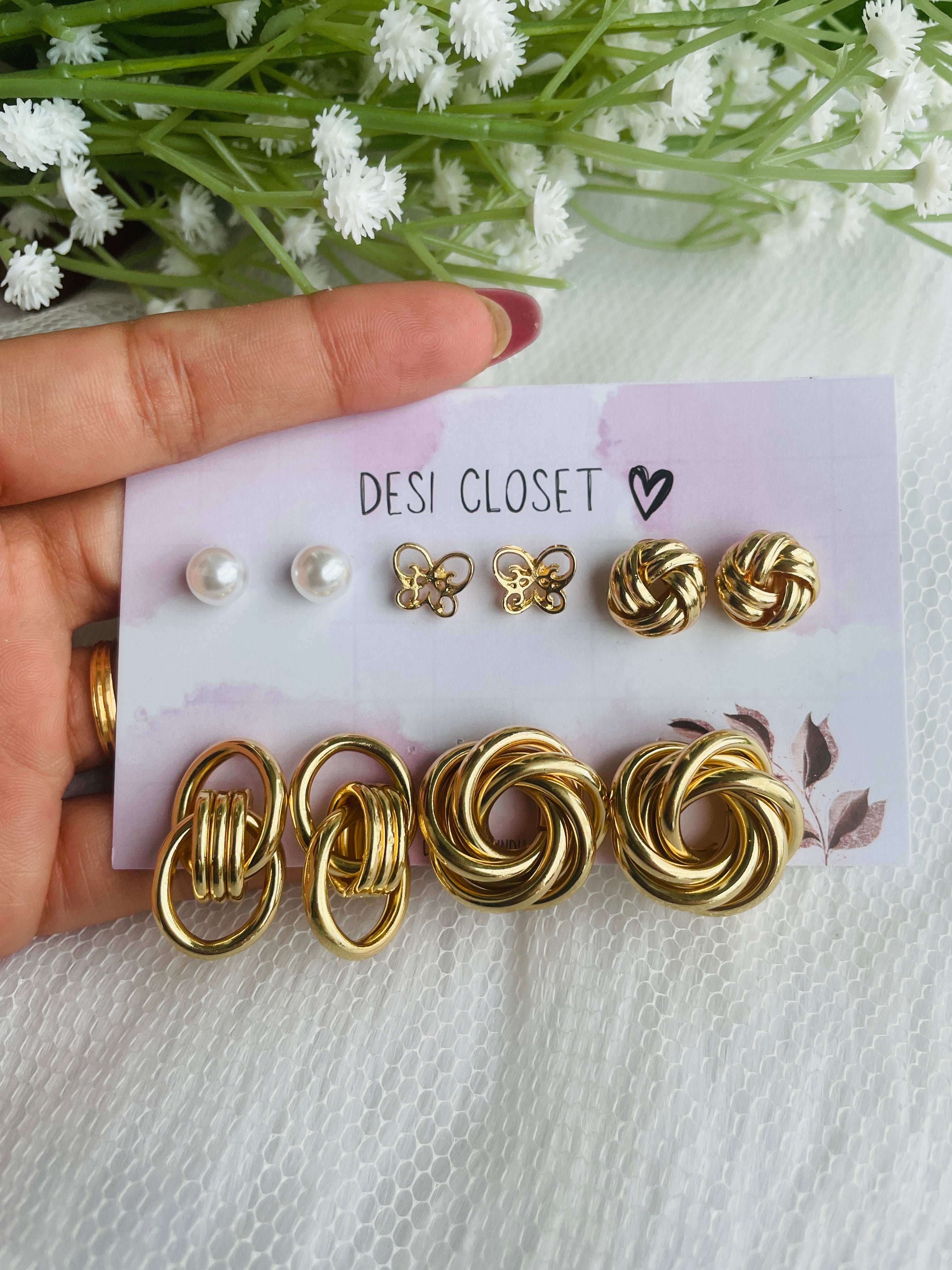 Multi 5 Earrings Card (Design 2) - Desi Closet