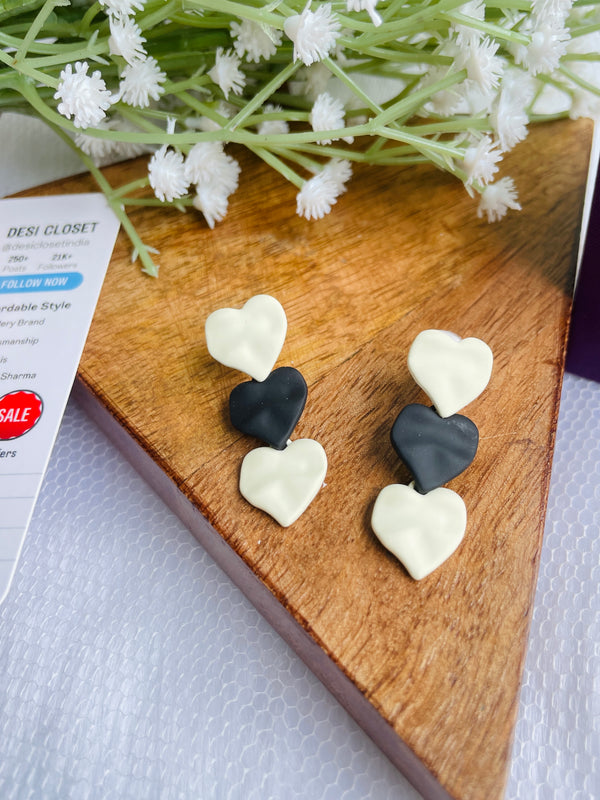 Raw Black & White Hearts - Desi Closet