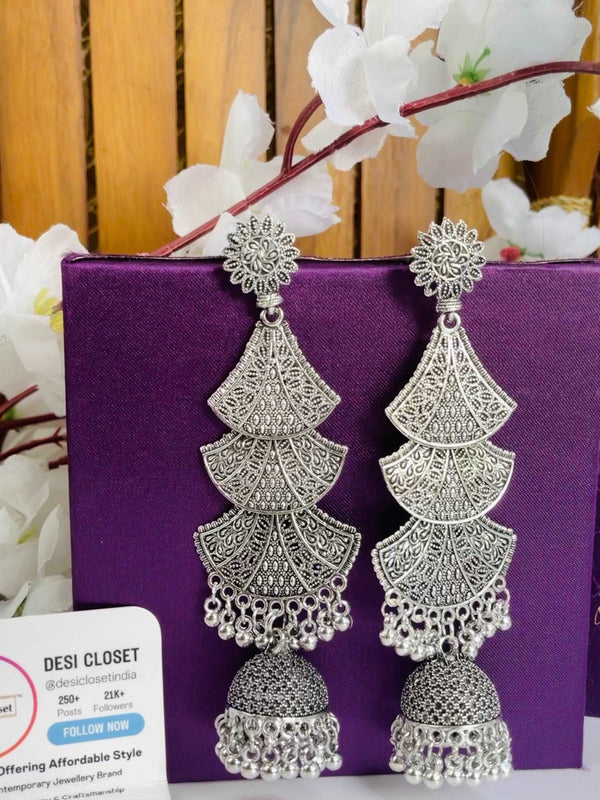 Christmas Tree Oxidised Earrings - Desi Closet