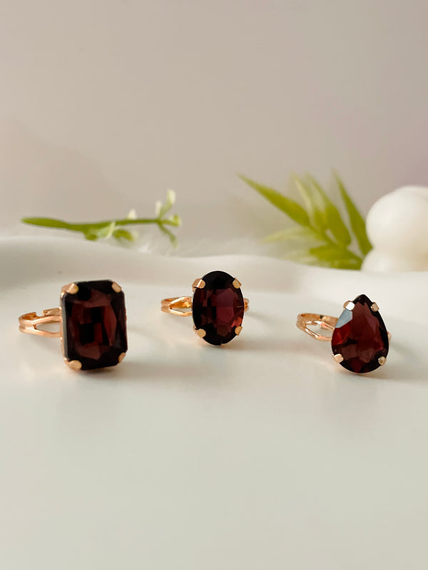 Any Design Stone Ring - Deep Wine