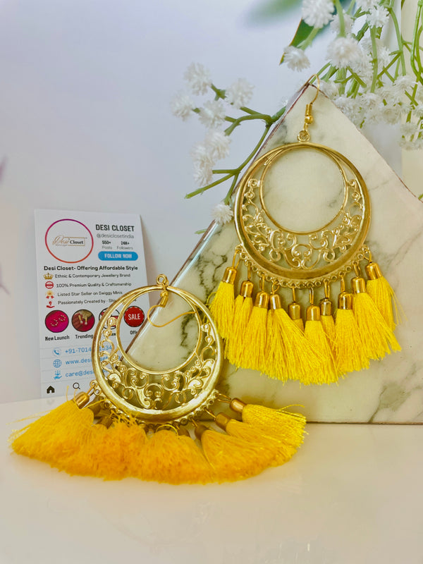 Yellow Phooljhadi Hoops