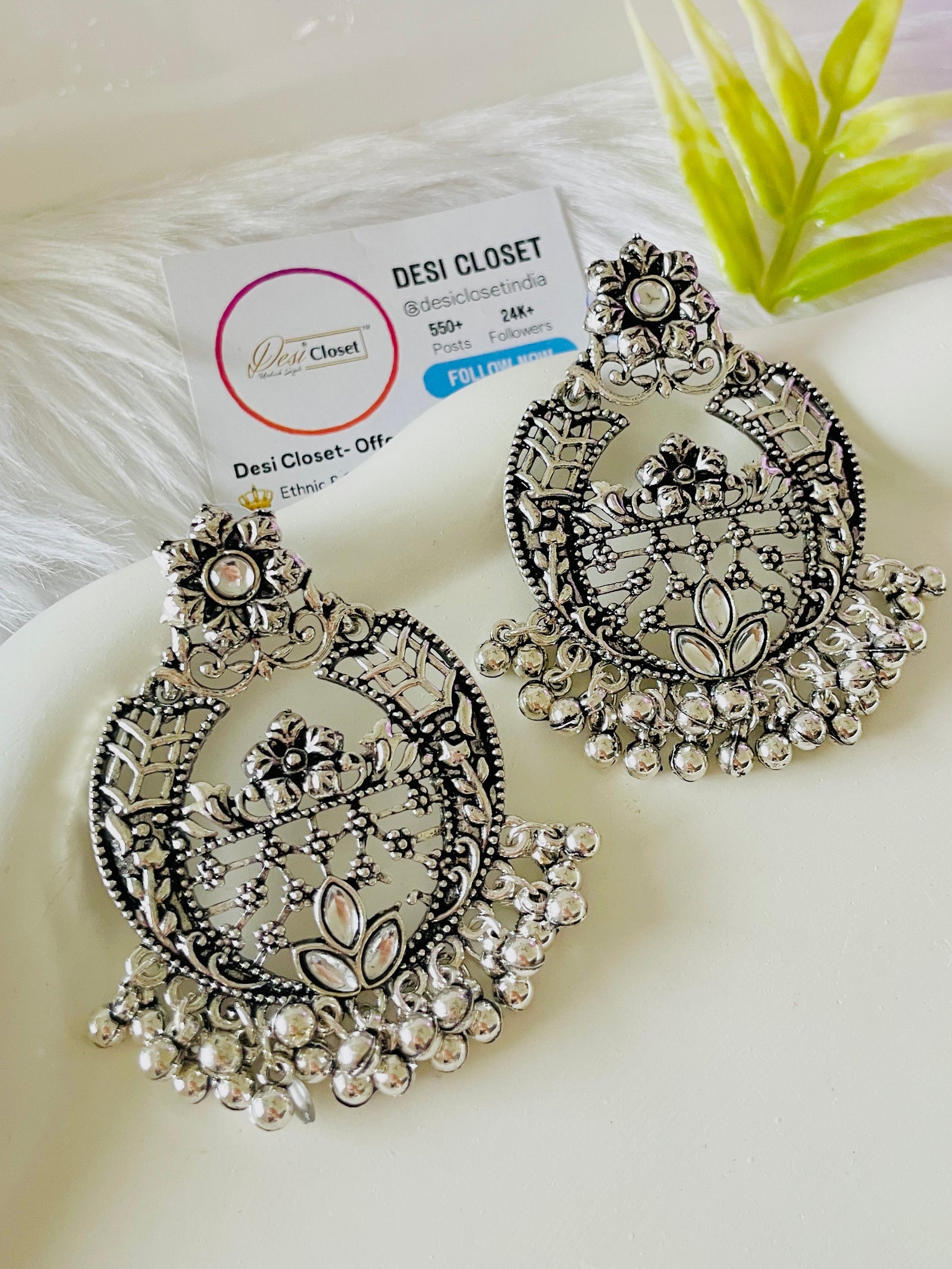 Phool Baag Oxidised Earrings