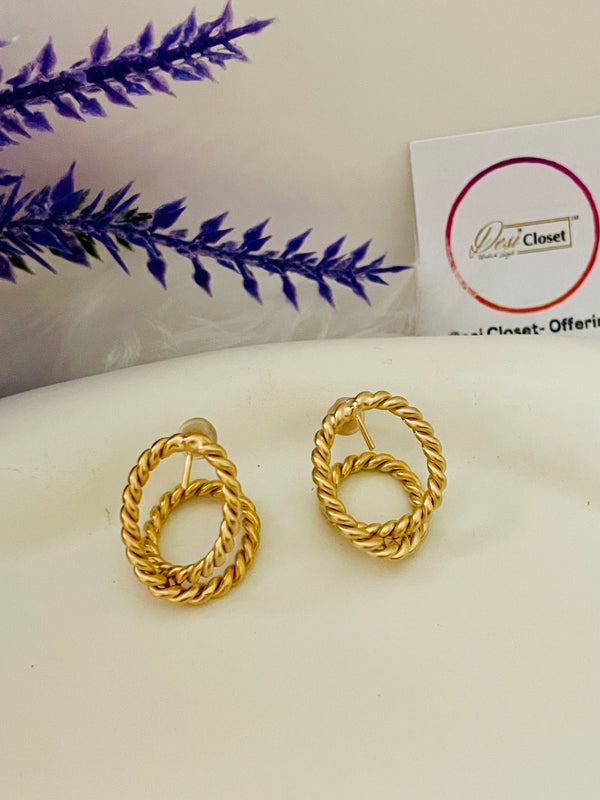 Gold Wire Ear Wrap Studs