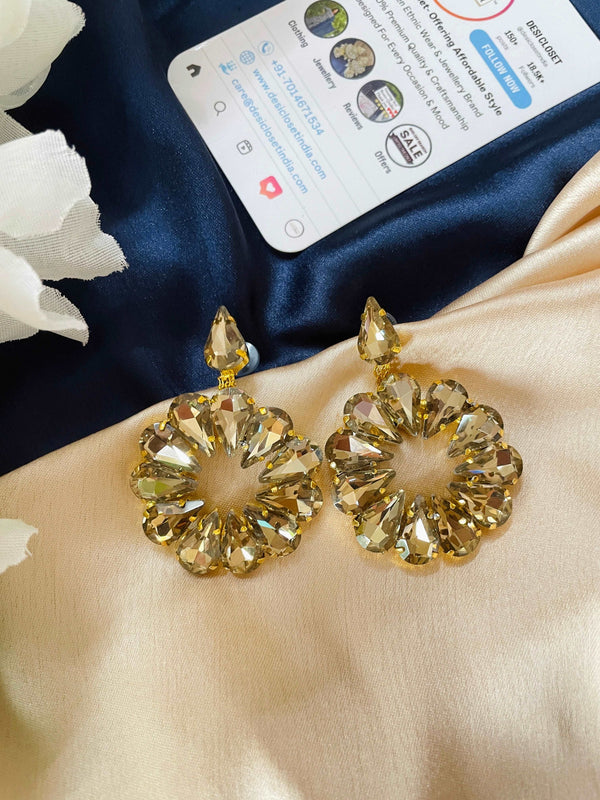 Crystal Glam Earrings - Desi Closet