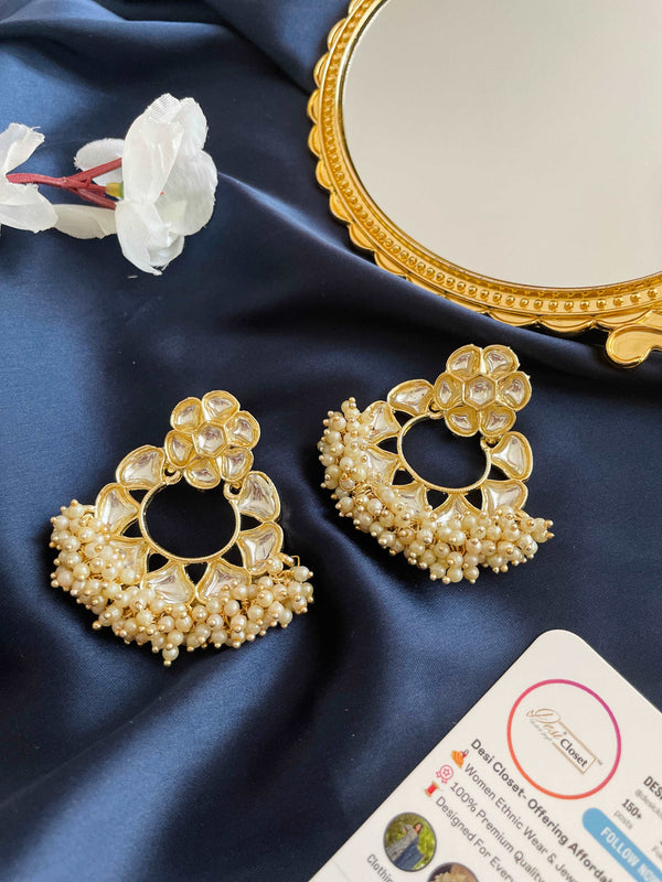 Ethnic Oval Beaded Earrings - Desi Closet