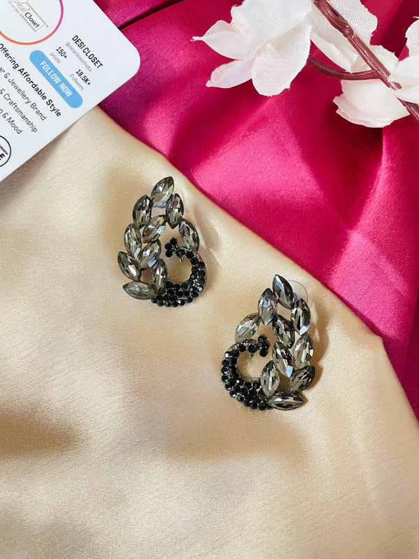 Designer Black Crystal Swans - Desi Closet