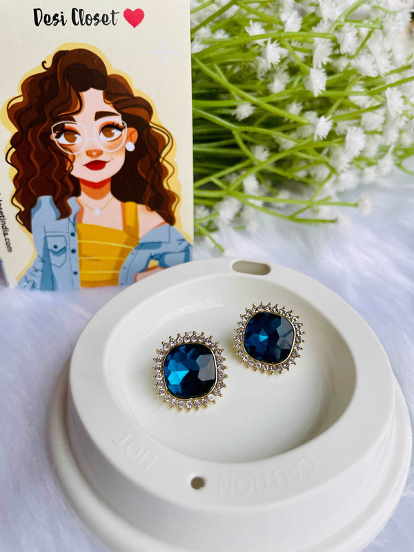 Blue Stone Studs - Desi Closet